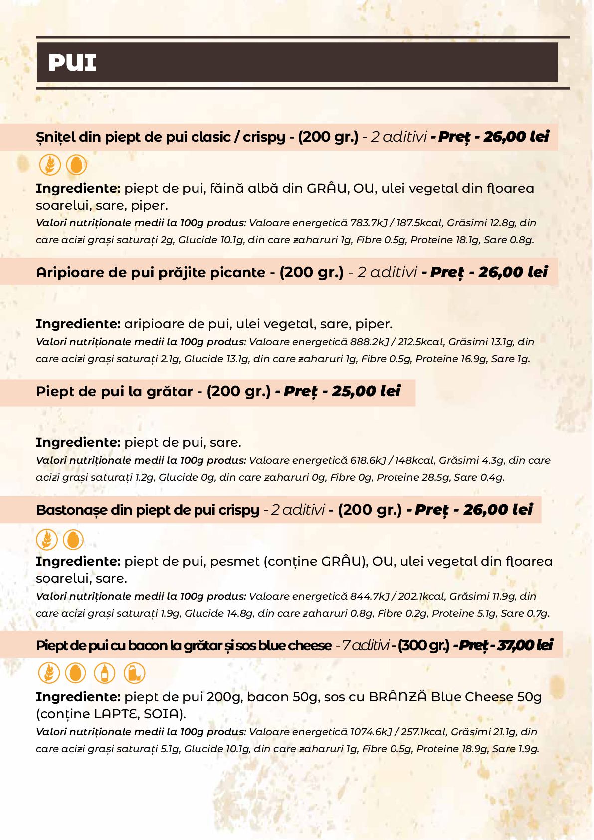 Meniu Casa Rustica
